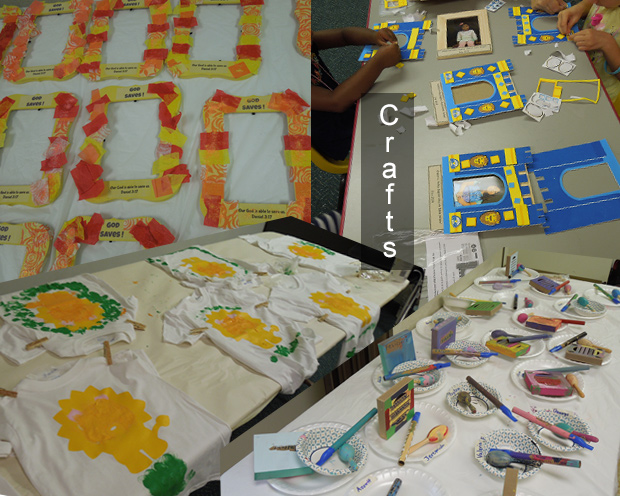 collage of crafts made by the children